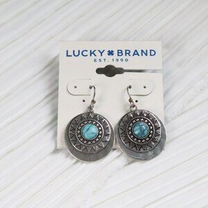 Lucky Brand Turquoise Boho Earrings Vintage Style Jewelry New